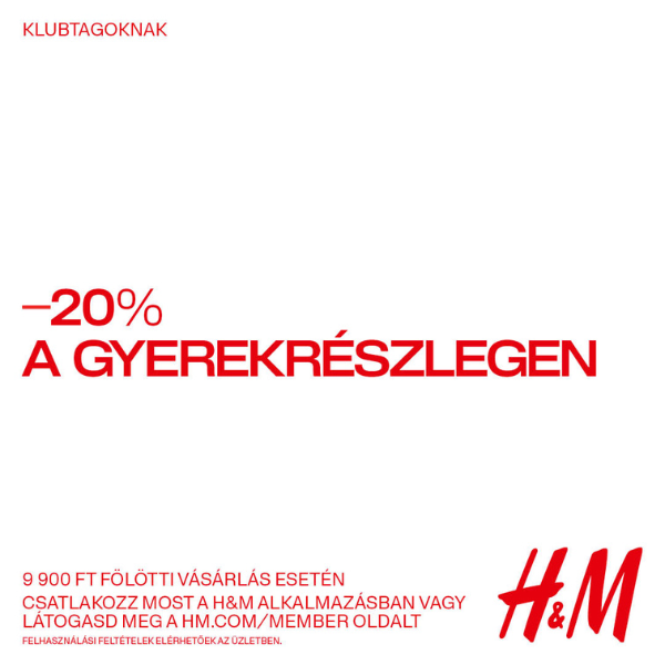 H&M: 20% kedvezmény