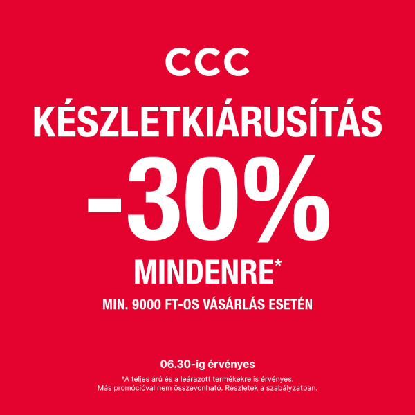 CCC: 30% kedvezmény mindenre
